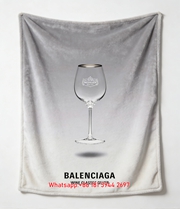 Balenciaga Silver Wine Glass Print Flannel Sofa Throw Blanket Premium Couch Cover BA382